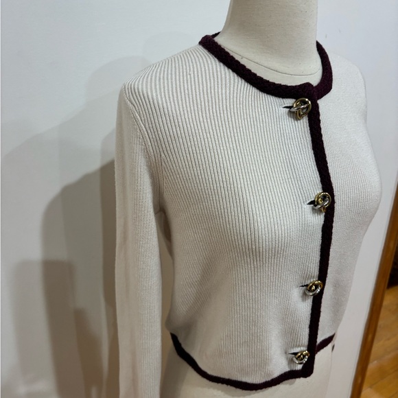 Derek Lam 10 Crosby x RTR Contrast Piping Cardigan, Size: XS - Picture 8 of 13